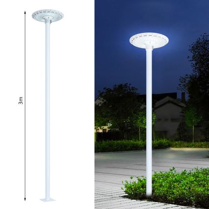 Brilagi - Poste metálico para iluminação exterior URBAN 3 m poste diâmetro 58 branco mate