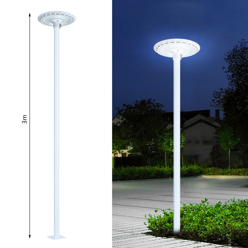 Brilagi - Poste metálico para iluminação exterior URBAN 3 m poste diâmetro 58 branco mate