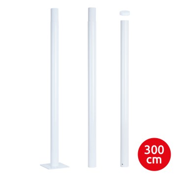 Brilagi - Poste metálico para iluminação exterior URBAN 3 m poste diâmetro 58 branco mate