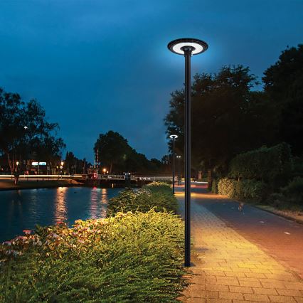 Brilagi - Poste metálico para iluminação exterior URBAN 3 m poste diâmetro 58 mate preto