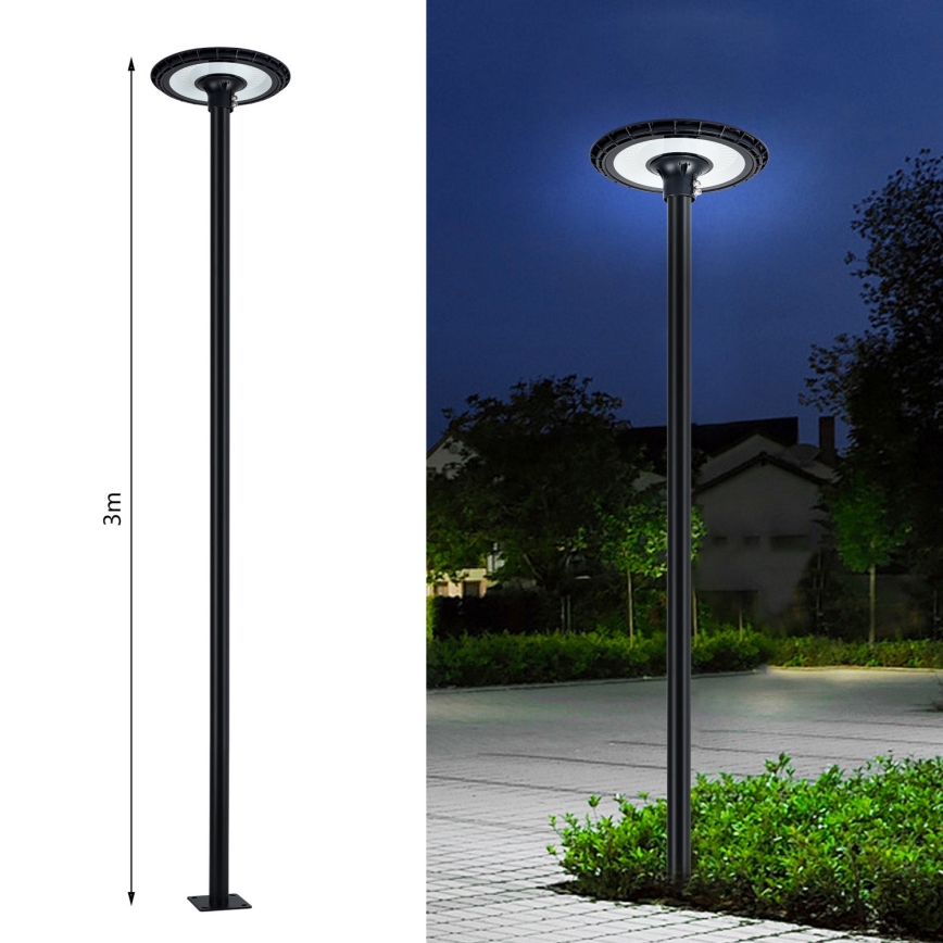 Brilagi - Poste metálico para iluminação exterior URBAN 3 m poste diâmetro 58 mate preto