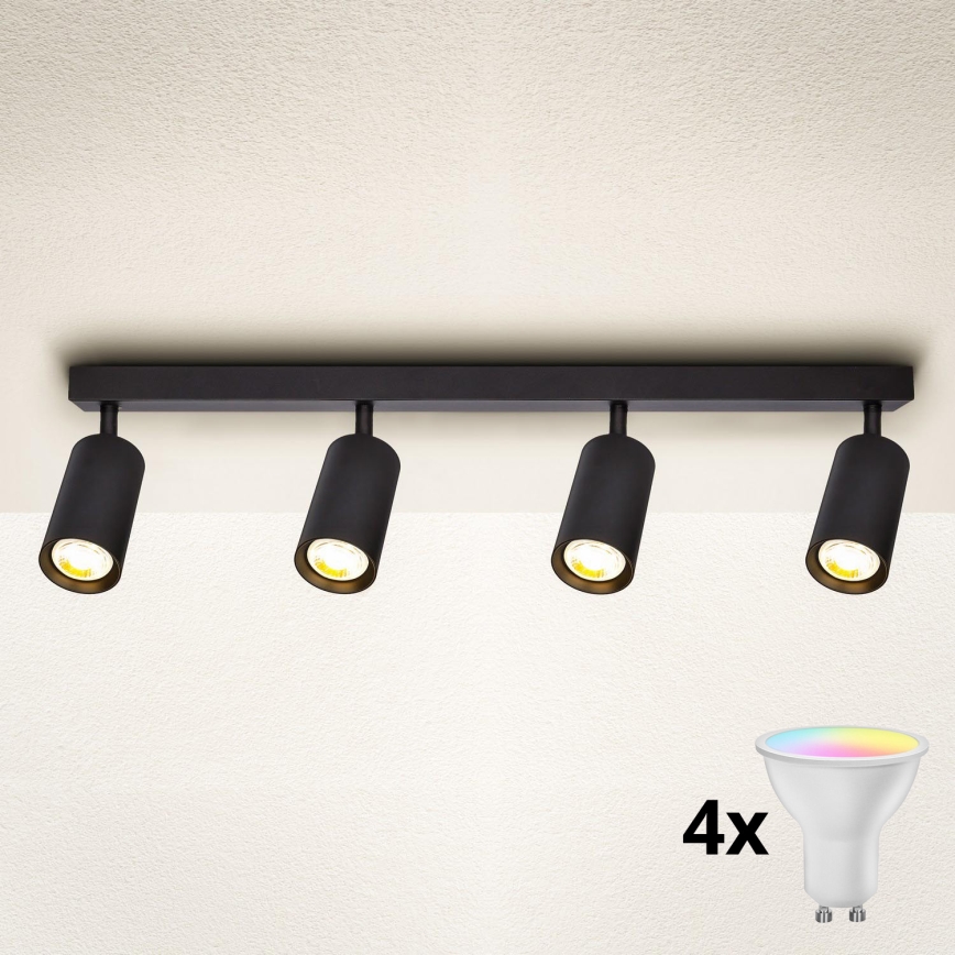Brilagi - Spot LED RGBW dimável SELE 4xGU10/6,5W/230V 2700-6500K preto