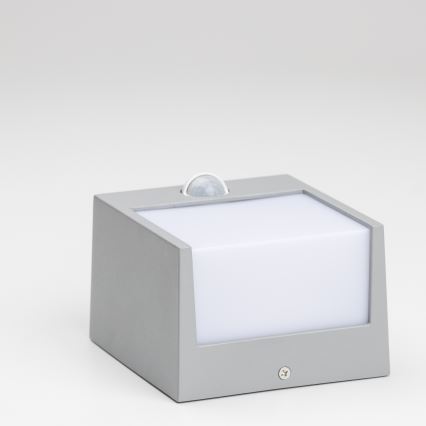 Brilagi - Luminária de parede LED exterior com sensor TERNI LED/12W/230V cinza IP44