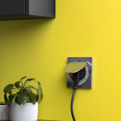 Brilagi - Tomada de chão de encastrar para exterior IP55 cromado mate quadrado