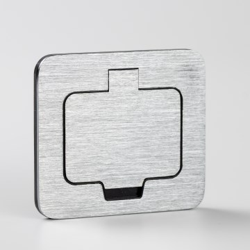 Brilagi - Tomada de chão de encastrar para exterior IP55 cromado mate retangular