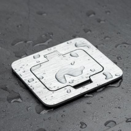 Brilagi - Tomada de chão de encastrar para exterior IP55 cromado mate retangular