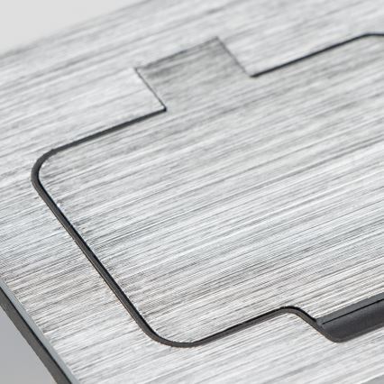 Brilagi - Tomada de chão de encastrar para exterior IP55 cromado mate retangular