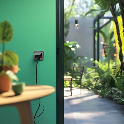 Brilagi - Tomada de chão de encastrar para exterior IP55 cromado mate retangular
