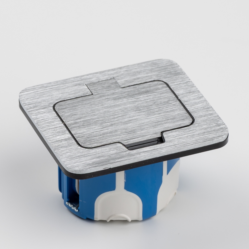 Brilagi - Tomada de chão de encastrar para exterior IP55 cromado mate retangular
