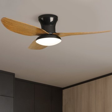 Brilagi - Ventilador de teto LED dimmerizável LED/30W/230V 3000-6500K preto/marrom + controlo remoto
