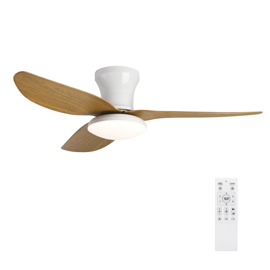 Brilagi - Ventoinha de teto LED com regulação LED/30W/230V 3000-6500K branco/castanho + comando