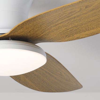 Brilagi - Ventoinha de teto LED com regulação LED/30W/230V 3000-6500K branco/castanho + comando