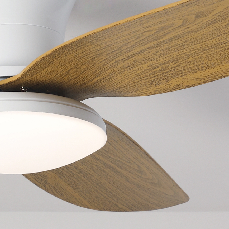 Brilagi - Ventoinha de teto LED com regulação LED/30W/230V 3000-6500K branco/castanho + comando