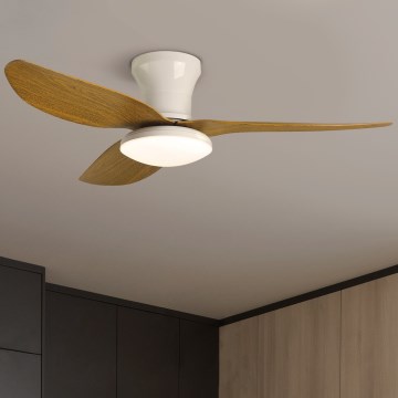 Brilagi - Ventoinha de teto LED com regulação LED/30W/230V 3000-6500K branco/castanho + comando