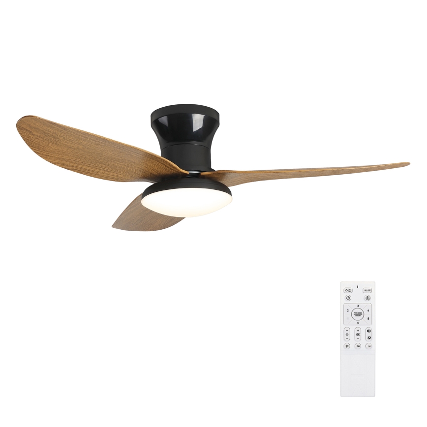 Brilagi - Ventoinha de teto LED com regulação LED/30W/230V 3000-6500K preto/castanho + comando