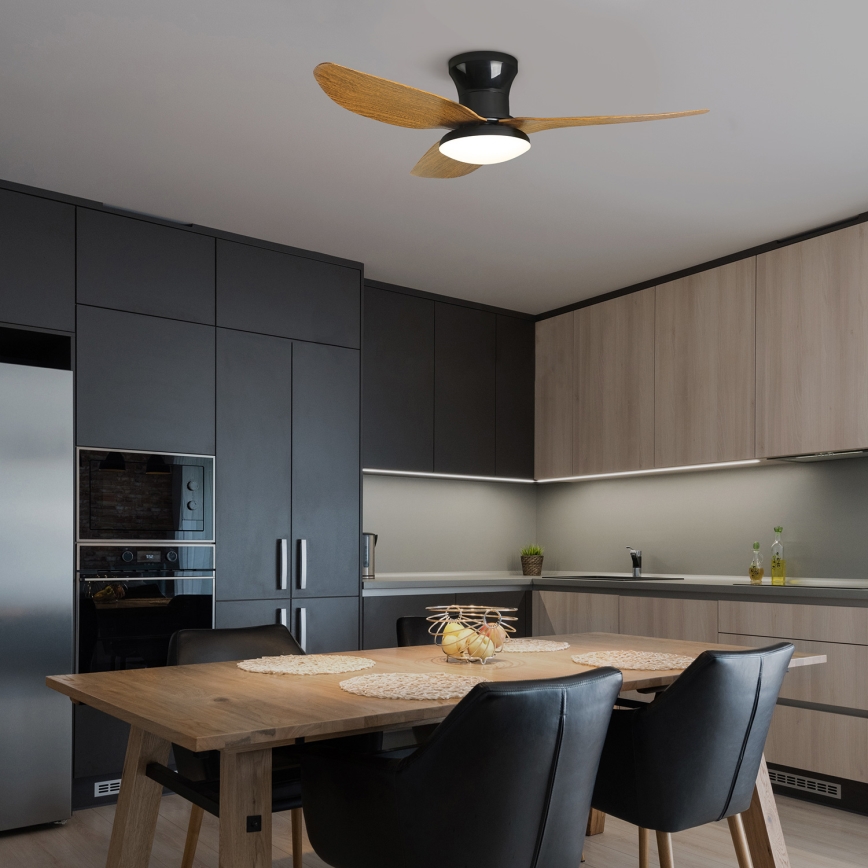 Brilagi - Ventoinha de teto LED com regulação LED/30W/230V 3000-6500K preto/castanho + comando