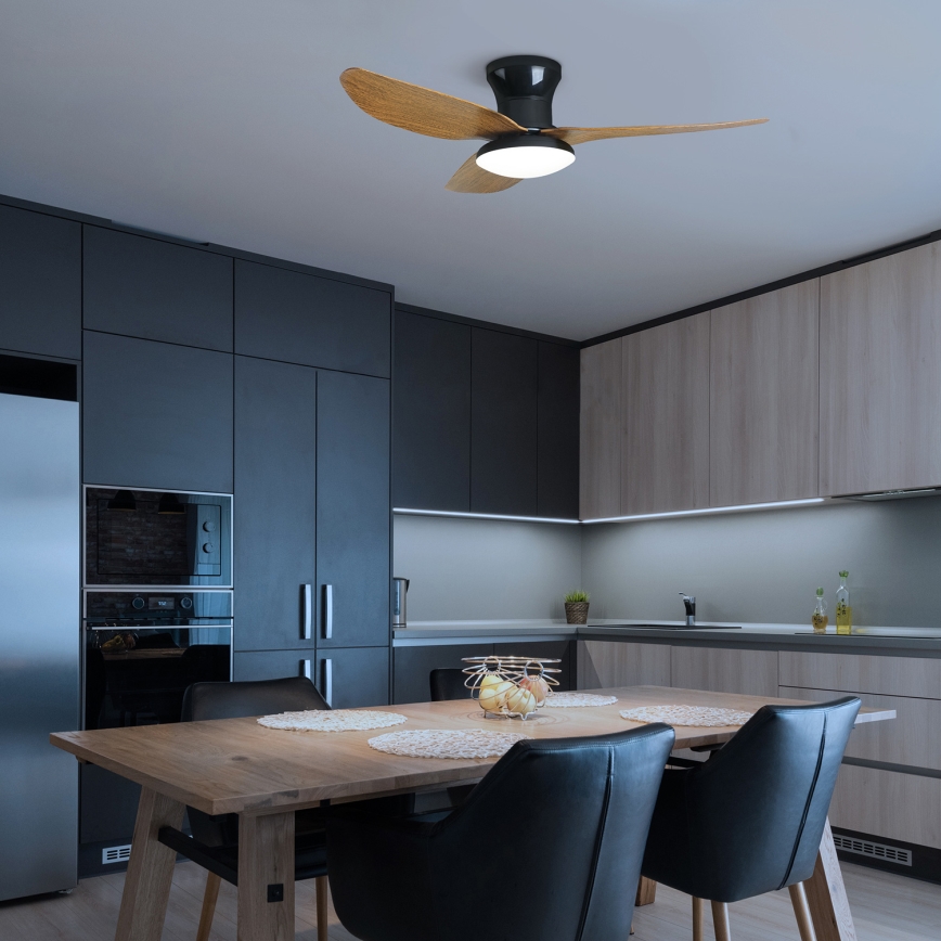 Brilagi - Ventoinha de teto LED com regulação LED/30W/230V 3000-6500K preto/castanho + comando