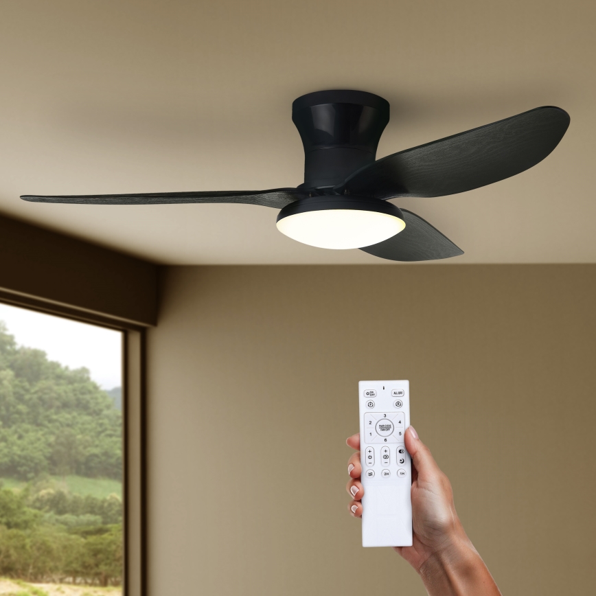 Brilagi - Ventoinha de teto LED com regulação LED/30W/230V 3000-6500K preto + comando