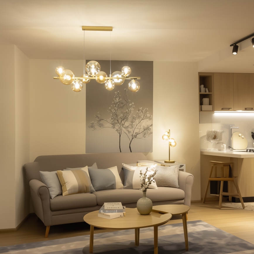 Brilagi - Vidro de substituição para lustre, candeeiro de parede e candeeiro MISTEL, MILLA diâmetro 8 cm dourado