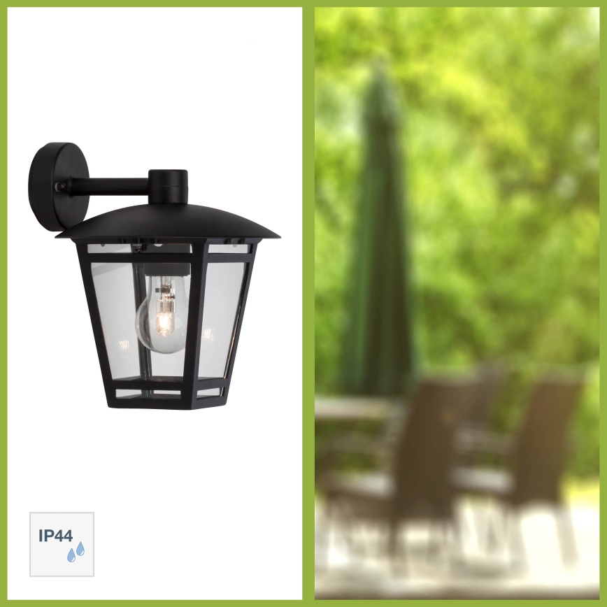 Brilliant - Aplique de parede exterior RILEY 1xE27/40W/230V IP44 preto