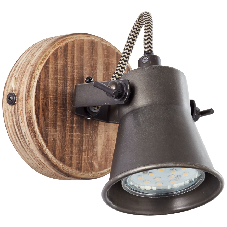 Brilliant - Aplique de parede orientável SEED 1xGU10/5W/230V preto/marrom
