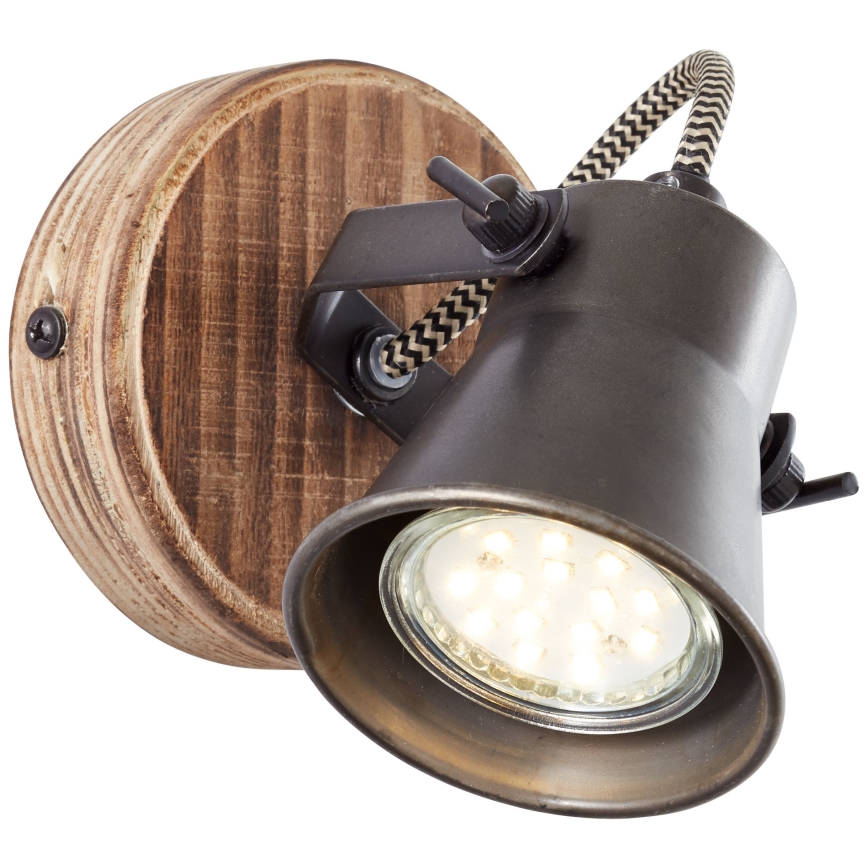 Brilliant - Aplique de parede orientável SEED 1xGU10/5W/230V preto/marrom