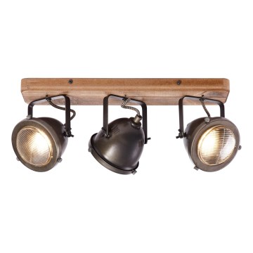 Brilliant - Candeeiro de Focos CARMEN WOOD 3xGU10/5W/230V castanho