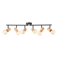 Brilliant - Candeeiro de focos KERRY 6xE27/40W/230V preto/bambu