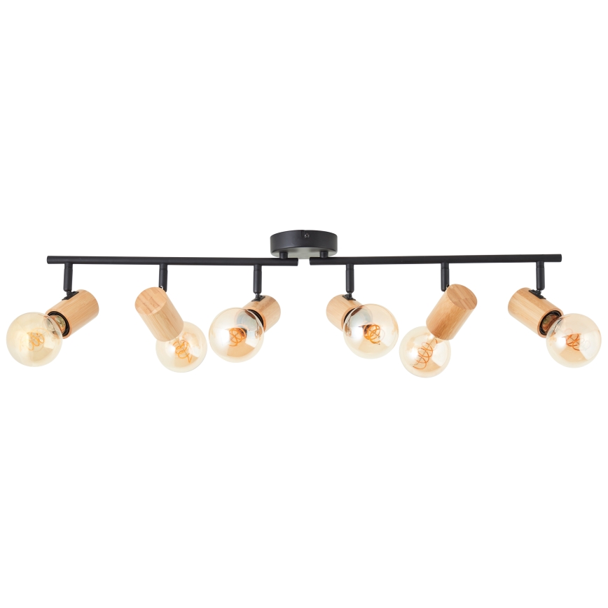 Brilliant - Candeeiro de focos KERRY 6xE27/40W/230V preto/bambu