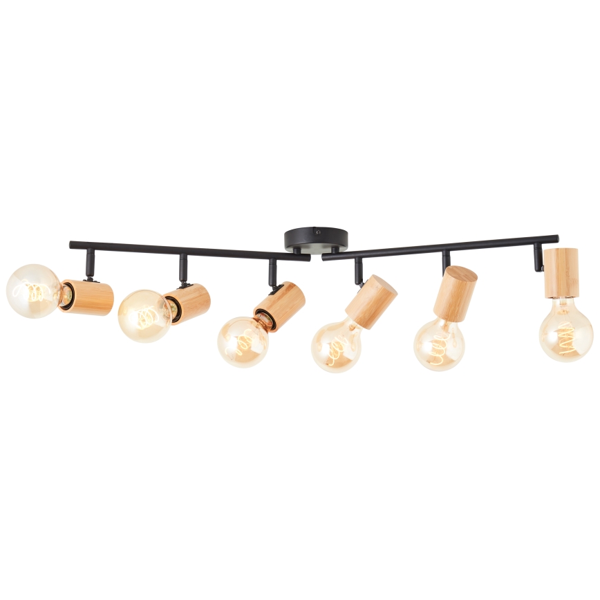 Brilliant - Candeeiro de focos KERRY 6xE27/40W/230V preto/bambu