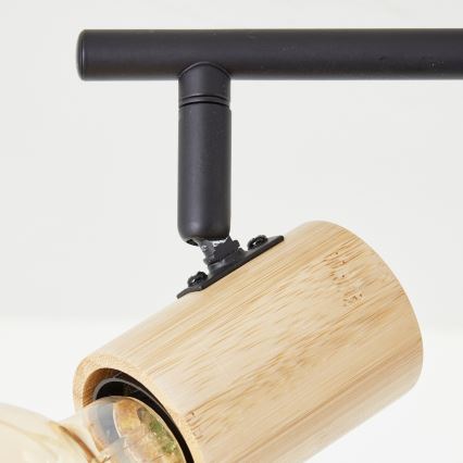 Brilliant - Candeeiro de focos KERRY 6xE27/40W/230V preto/bambu
