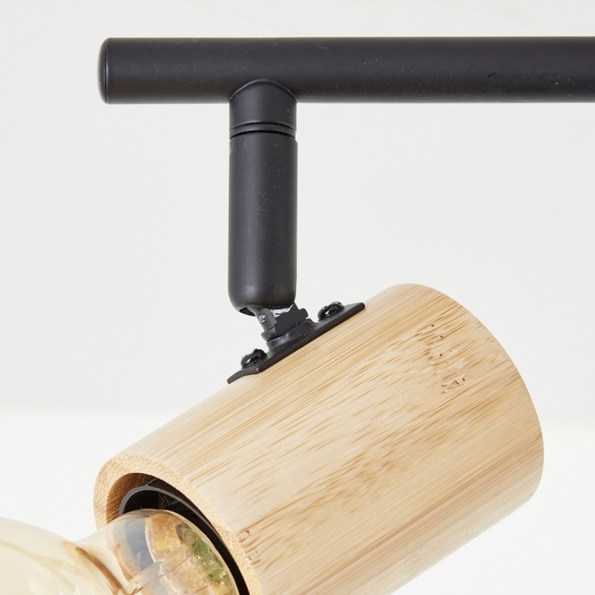 Brilliant - Candeeiro de focos KERRY 6xE27/40W/230V preto/bambu