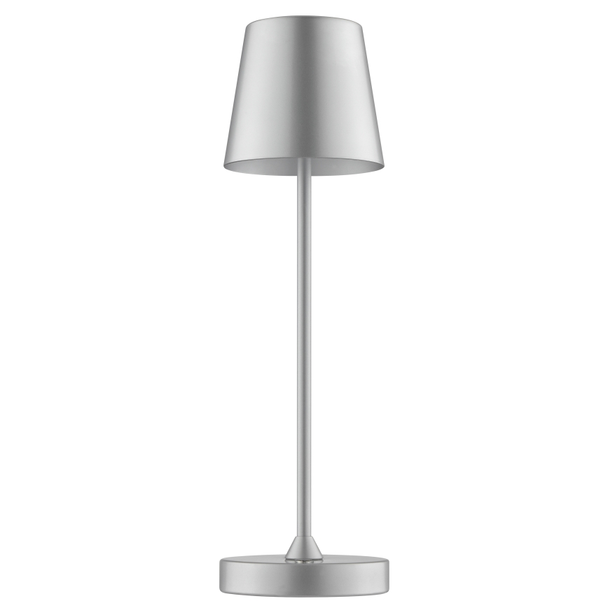 Brilliant - LED dimerizável recarregável tátil luminária de mesa para exterior ELORA LED/2,5W/5V 2700K 2600 mAh IP44 prateada