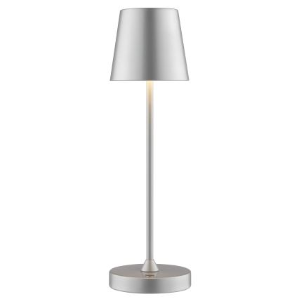 Brilliant - LED dimerizável recarregável tátil luminária de mesa para exterior ELORA LED/2,5W/5V 2700K 2600 mAh IP44 prateada