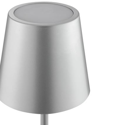 Brilliant - LED dimerizável recarregável tátil luminária de mesa para exterior ELORA LED/2,5W/5V 2700K 2600 mAh IP44 prateada