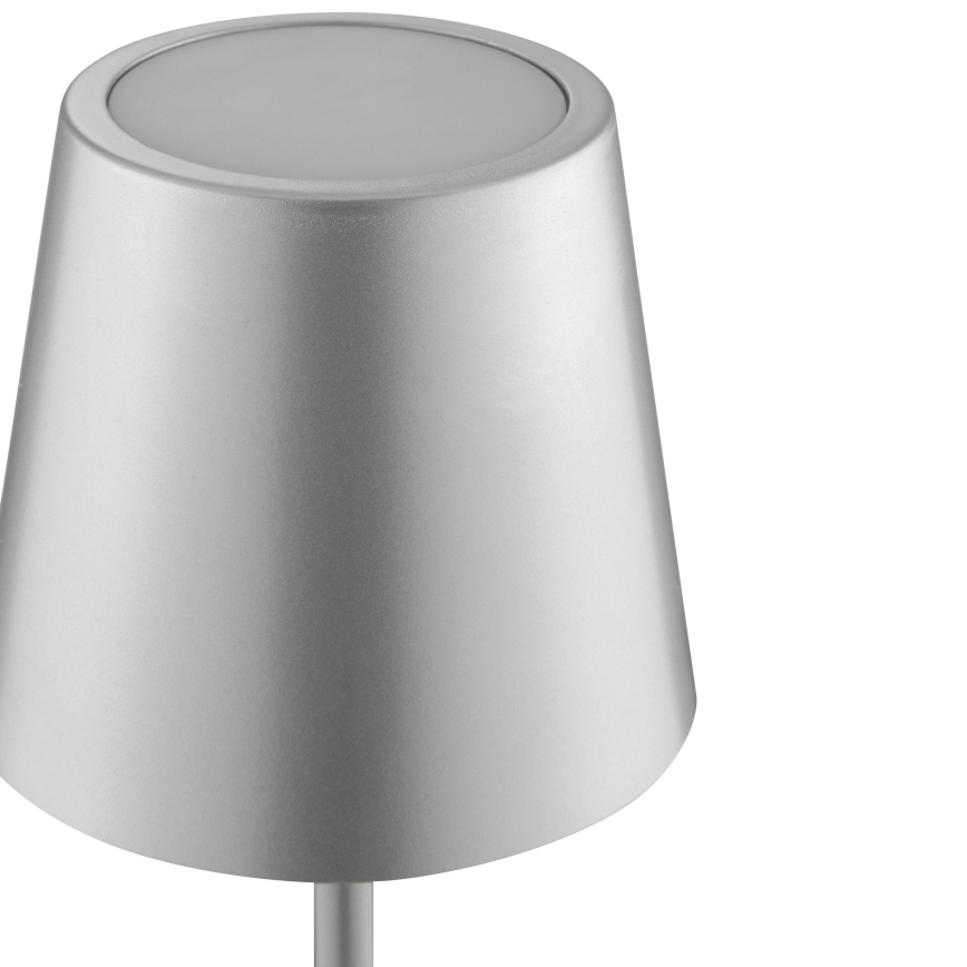 Brilliant - LED dimerizável recarregável tátil luminária de mesa para exterior ELORA LED/2,5W/5V 2700K 2600 mAh IP44 prateada