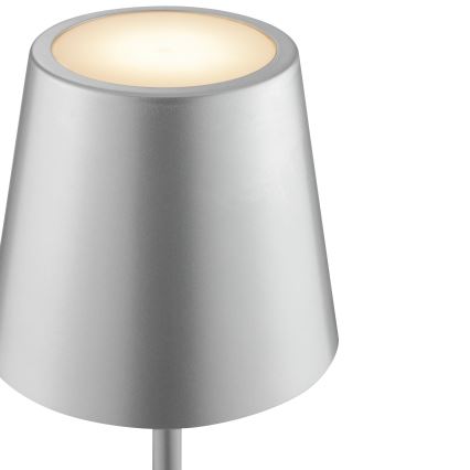 Brilliant - LED dimerizável recarregável tátil luminária de mesa para exterior ELORA LED/2,5W/5V 2700K 2600 mAh IP44 prateada