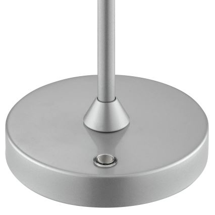 Brilliant - LED dimerizável recarregável tátil luminária de mesa para exterior ELORA LED/2,5W/5V 2700K 2600 mAh IP44 prateada