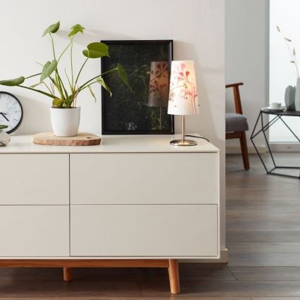 Brilliant - Candeeiro de mesa ISI 1xE14/40W/230V branco/rosa/cromado brilhante
