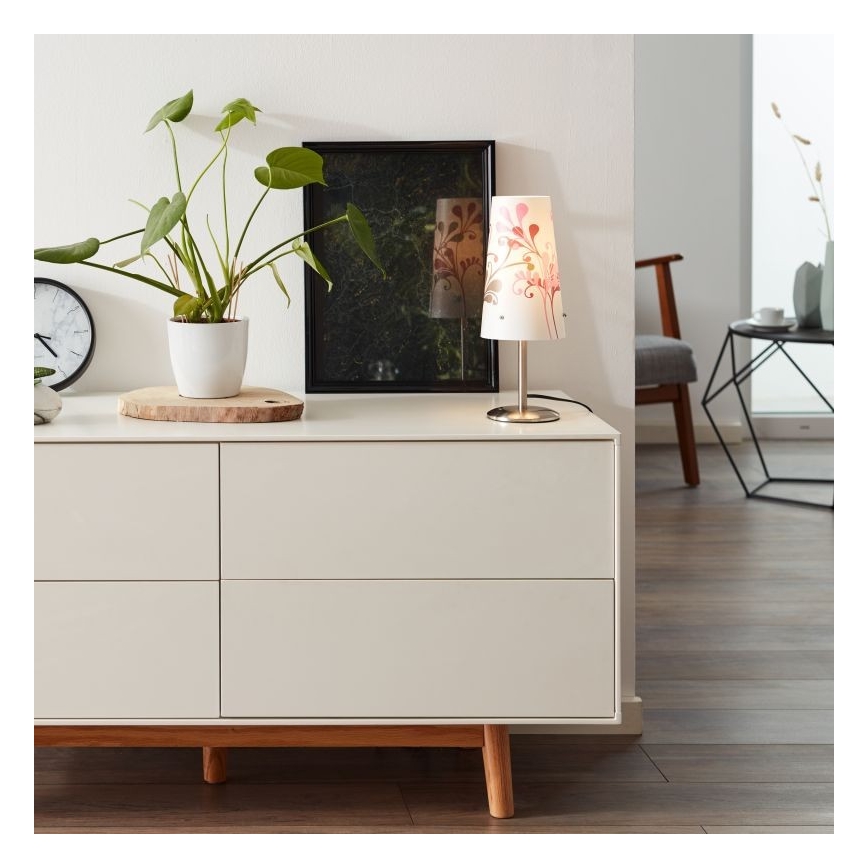 Brilliant - Candeeiro de mesa ISI 1xE14/40W/230V branco/rosa/cromado brilhante