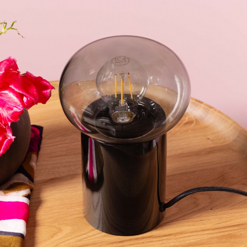 Brilliant - Candeeiro de mesa KNUT 1xE27/25W/230V preto/transparente