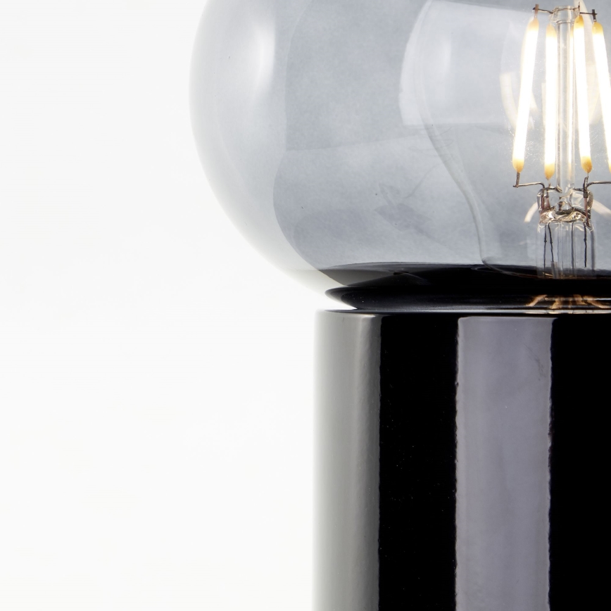 Brilliant - Candeeiro de mesa KNUT 1xE27/25W/230V preto/transparente