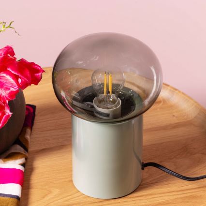 Brilliant - Candeeiro de mesa KNUT 1xE27/25W/230V verde/transparente