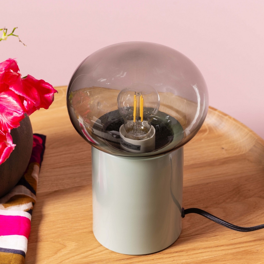 Brilliant - Candeeiro de mesa KNUT 1xE27/25W/230V verde/transparente