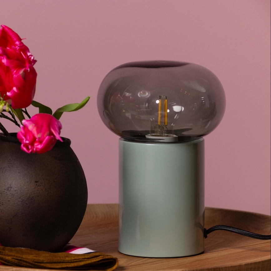Brilliant - Candeeiro de mesa KNUT 1xE27/25W/230V verde/transparente