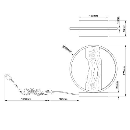 Brilliant - Candeeiro de mesa LED CHAUMONT LED/7,5W/230V pinho - FSC certificado