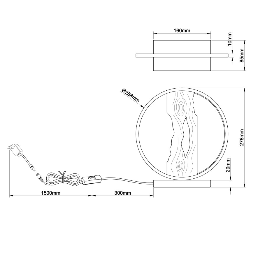 Brilliant - Candeeiro de mesa LED CHAUMONT LED/7,5W/230V pinho - FSC certificado