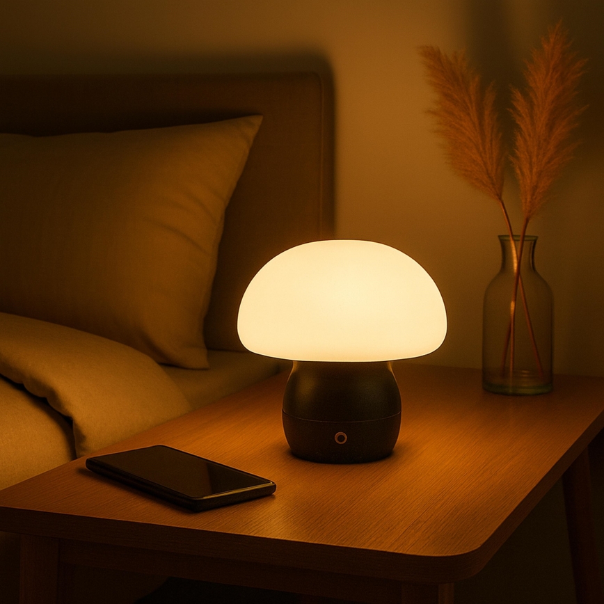 Brilliant - LED Lâmpada de Mesa Tátil Recarregável Dimerizável DUPIS LED/2W/5V 2700K 1800 mAh preta