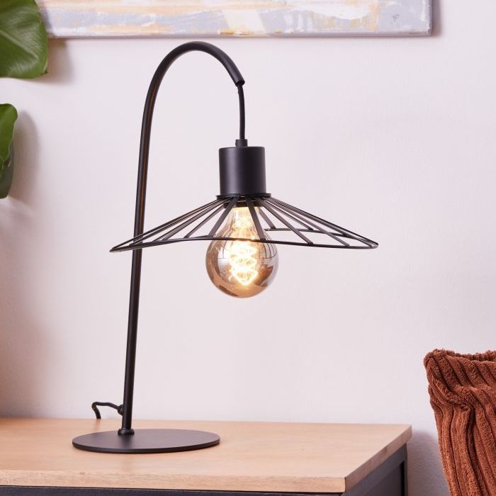 Brilliant - Candeeiro de mesa LEIKA 1xE27/52W/230V preto