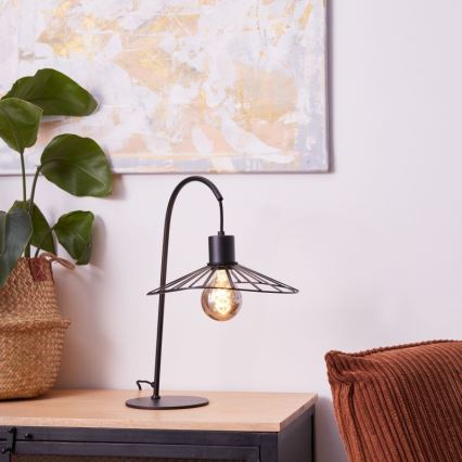 Brilliant - Candeeiro de mesa LEIKA 1xE27/52W/230V preto